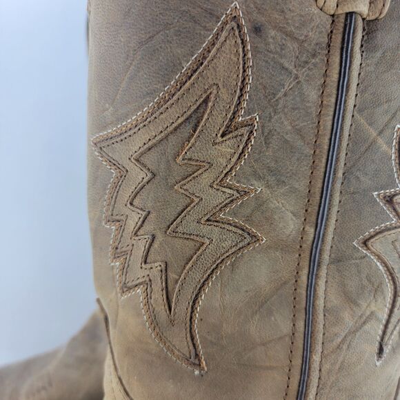 Laredo Mens Size 10 Nico Taupe Brown Square Toe Western Work Boots 68398 - Picture 5 of 10